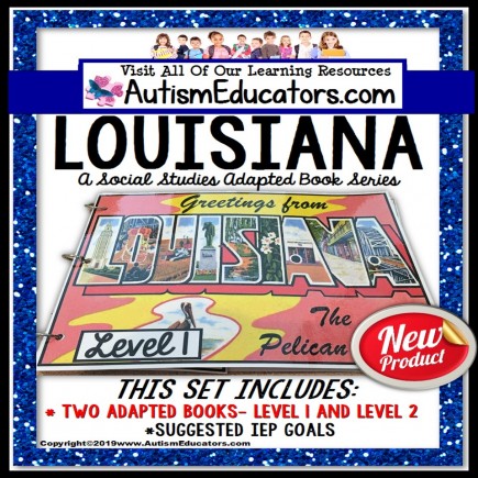 LOUISIANA State Symbols ADAPTED BOOK for Special Education and Autism